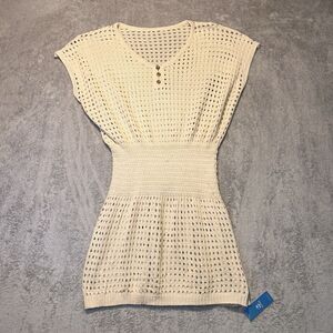 CUPSHE NWT cream Crochet Beach Coverup Size Large